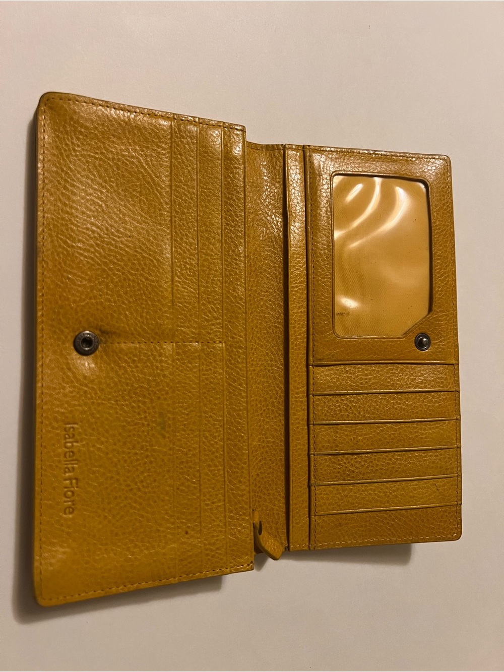 Isabella Fiore - “FAITH”
Graphic Script Leather Wallet in Mustard Yellow - Picture 3 of 8